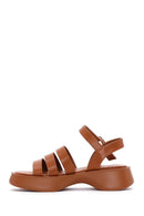 Kadın Camel Bilekten Bantlı Kalın Tabanlı Comfort Sandalet | Derimod Kadın Camel Bilekten Bantlı Kalın Tabanlı Comfort Sandalet | Derimod