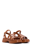 Women's Camel Ankle Strap Thick Soled Comfort Sandals | Derimod Women's Camel Ankle Strap Thick Soled Comfort Sandals | Derimod