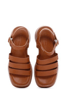 Kadın Camel Bilekten Bantlı Kalın Tabanlı Comfort Sandalet | Derimod Kadın Camel Bilekten Bantlı Kalın Tabanlı Comfort Sandalet | Derimod