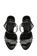 Kadın Siyah Taşlı İnce Topuklu Sandalet | Derimod Kadın Siyah Taşlı İnce Topuklu Sandalet | Derimod