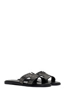 Women's Black Stone Slippers | Derimod Women's Black Stone Slippers | Derimod