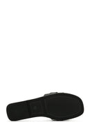 Women's Black Stone Slippers | Derimod Women's Black Stone Slippers | Derimod