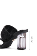Women's Black Transparent Heeled Slippers | Derimod Women's Black Transparent Heeled Slippers | Derimod