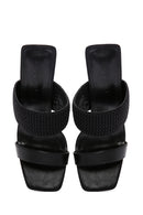 Women's Black Transparent Heeled Slippers | Derimod Women's Black Transparent Heeled Slippers | Derimod
