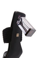 Kadın Siyah Şeffaf Topuklu Terlik | Derimod Kadın Siyah Şeffaf Topuklu Terlik | Derimod