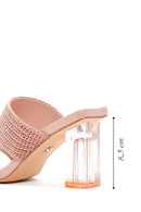 Women's Pink Transparent Heeled Slippers | Derimod Women's Pink Transparent Heeled Slippers | Derimod