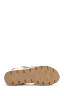 Women's Gold Wedge Heeled Sandals | Derimod Women's Gold Wedge Heeled Sandals | Derimod