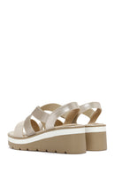 Women's Gold Wedge Heeled Sandals | Derimod Women's Gold Wedge Heeled Sandals | Derimod