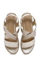 Women's Gold Wedge Heeled Sandals | Derimod Women's Gold Wedge Heeled Sandals | Derimod