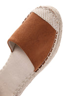 Women's Tan Ankle Strap Wedge Heeled Espadrille | Derimod Women's Tan Ankle Strap Wedge Heeled Espadrille | Derimod
