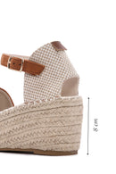 Women's Tan Ankle Strap Wedge Heeled Espadrille | Derimod Women's Tan Ankle Strap Wedge Heeled Espadrille | Derimod