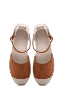 Women's Tan Ankle Strap Wedge Heeled Espadrille | Derimod Women's Tan Ankle Strap Wedge Heeled Espadrille | Derimod