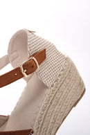 Women's Tan Ankle Strap Wedge Heeled Espadrille | Derimod Women's Tan Ankle Strap Wedge Heeled Espadrille | Derimod