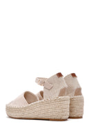 Women's Gray Ankle Strap Wedge Heeled Espadrilles | Derimod Women's Gray Ankle Strap Wedge Heeled Espadrilles | Derimod