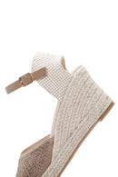 Women's Mink Ankle Strap Stone Wedge Heel Espadrille | Derimod Women's Mink Ankle Strap Stone Wedge Heel Espadrille | Derimod