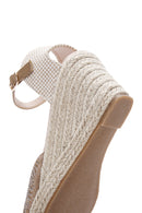 Women's Mink Ankle Strap Stone Wedge Heel Espadrille | Derimod Women's Mink Ankle Strap Stone Wedge Heel Espadrille | Derimod