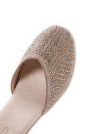 Women's Mink Ankle Strap Stone Wedge Heel Espadrille | Derimod Women's Mink Ankle Strap Stone Wedge Heel Espadrille | Derimod