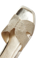 Women's Gold Knitted Slippers | Derimod Women's Gold Knitted Slippers | Derimod