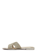 Women's Gold Knitted Slippers | Derimod Women's Gold Knitted Slippers | Derimod