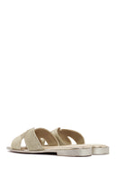 Women's Gold Knitted Slippers | Derimod Women's Gold Knitted Slippers | Derimod