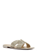 Women's Gold Knitted Slippers | Derimod Women's Gold Knitted Slippers | Derimod