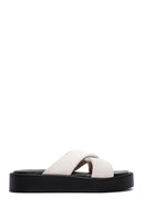Women's Beige Thick Soled Slippers | Derimod Women's Beige Thick Soled Slippers | Derimod