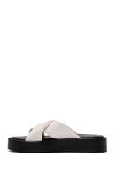 Women's Beige Thick Soled Slippers | Derimod Women's Beige Thick Soled Slippers | Derimod