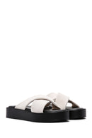 Women's Beige Thick Soled Slippers | Derimod Women's Beige Thick Soled Slippers | Derimod