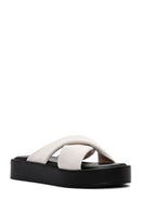 Women's Beige Thick Soled Slippers | Derimod Women's Beige Thick Soled Slippers | Derimod