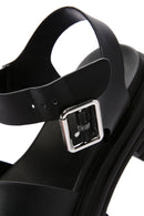 Women's Black Ankle Strap Thick Soled Sandals | Derimod Women's Black Ankle Strap Thick Soled Sandals | Derimod