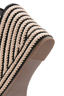 Kadın Siyah Bilekten Bantlı Dolgu Topuklu Sandalet | Derimod Kadın Siyah Bilekten Bantlı Dolgu Topuklu Sandalet | Derimod