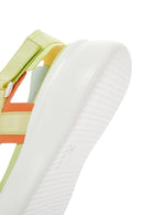 Kadın Yeşil Bilekten Bantlı Kalın Tabanlı Sandalet | Derimod Kadın Yeşil Bilekten Bantlı Kalın Tabanlı Sandalet | Derimod