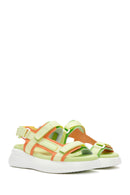 Kadın Yeşil Bilekten Bantlı Kalın Tabanlı Sandalet | Derimod Kadın Yeşil Bilekten Bantlı Kalın Tabanlı Sandalet | Derimod