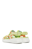 Kadın Yeşil Bilekten Bantlı Kalın Tabanlı Sandalet | Derimod Kadın Yeşil Bilekten Bantlı Kalın Tabanlı Sandalet | Derimod