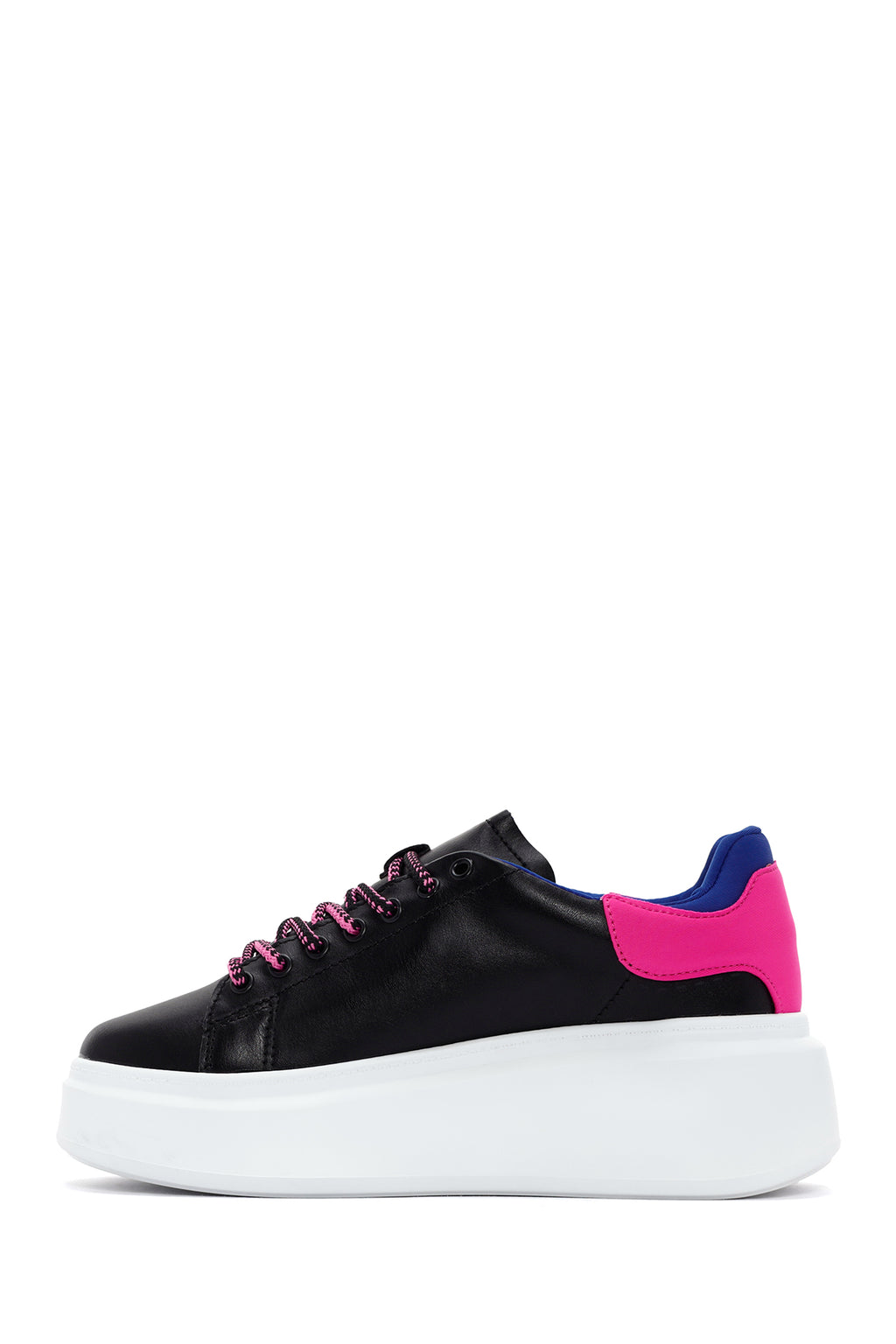 Kadın Siyah Bağcıklı Kalın Tabanlı Sneaker