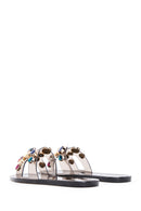 Women's Black Jelly Stone Slippers | Derimod Women's Black Jelly Stone Slippers | Derimod