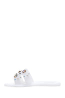 Women's White Jelly Stone Slippers | Derimod Women's White Jelly Stone Slippers | Derimod