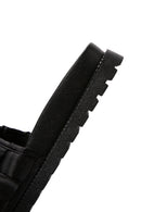 Kadın Siyah Kalın Tabanlı Örgü Desenli Terlik | Derimod Kadın Siyah Kalın Tabanlı Örgü Desenli Terlik | Derimod