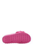 Women's Pink Thick-Soled Knitted Patterned Slippers | Derimod Women's Pink Thick-Soled Knitted Patterned Slippers | Derimod