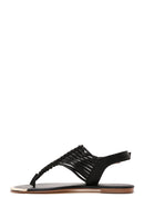 Women's Black Ankle Strap Flip Flops Sandals | Derimod Women's Black Ankle Strap Flip Flops Sandals | Derimod
