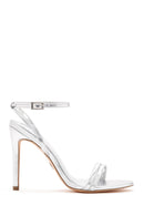 Women's Silver Ankle Strap High Heel Sandals | Derimod Women's Silver Ankle Strap High Heel Sandals | Derimod