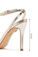 Kadın Altın Bilekten Bantlı Yüksek Topuklu Sandalet | Derimod Kadın Altın Bilekten Bantlı Yüksek Topuklu Sandalet | Derimod