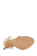 Kadın Altın Bilekten Bantlı Yüksek Topuklu Sandalet | Derimod Kadın Altın Bilekten Bantlı Yüksek Topuklu Sandalet | Derimod