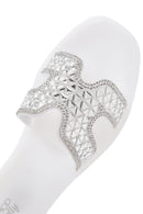 Women's White Stone Jelly Slippers | Derimod Women's White Stone Jelly Slippers | Derimod