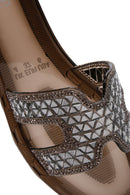 Women's Black Stone Jelly Slippers | Derimod Women's Black Stone Jelly Slippers | Derimod