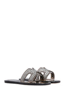 Women's Black Stone Jelly Slippers | Derimod Women's Black Stone Jelly Slippers | Derimod