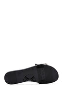 Women's Black Jelly Stone-Embellished Slippers | Derimod Women's Black Jelly Stone-Embellished Slippers | Derimod