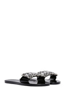 Women's Black Jelly Stone-Embellished Slippers | Derimod Women's Black Jelly Stone-Embellished Slippers | Derimod