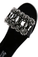 Women's Black Jelly Stone-Embellished Slippers | Derimod Women's Black Jelly Stone-Embellished Slippers | Derimod