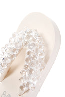 Women's White Jelly Filled Heeled Slippers | Derimod Women's White Jelly Filled Heeled Slippers | Derimod